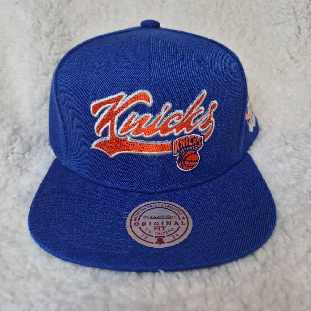 Mitchell & Ness NY Knicks Oversweep Snap Cap Blue One Size 50th Aniversary New - Picture 2 of 12